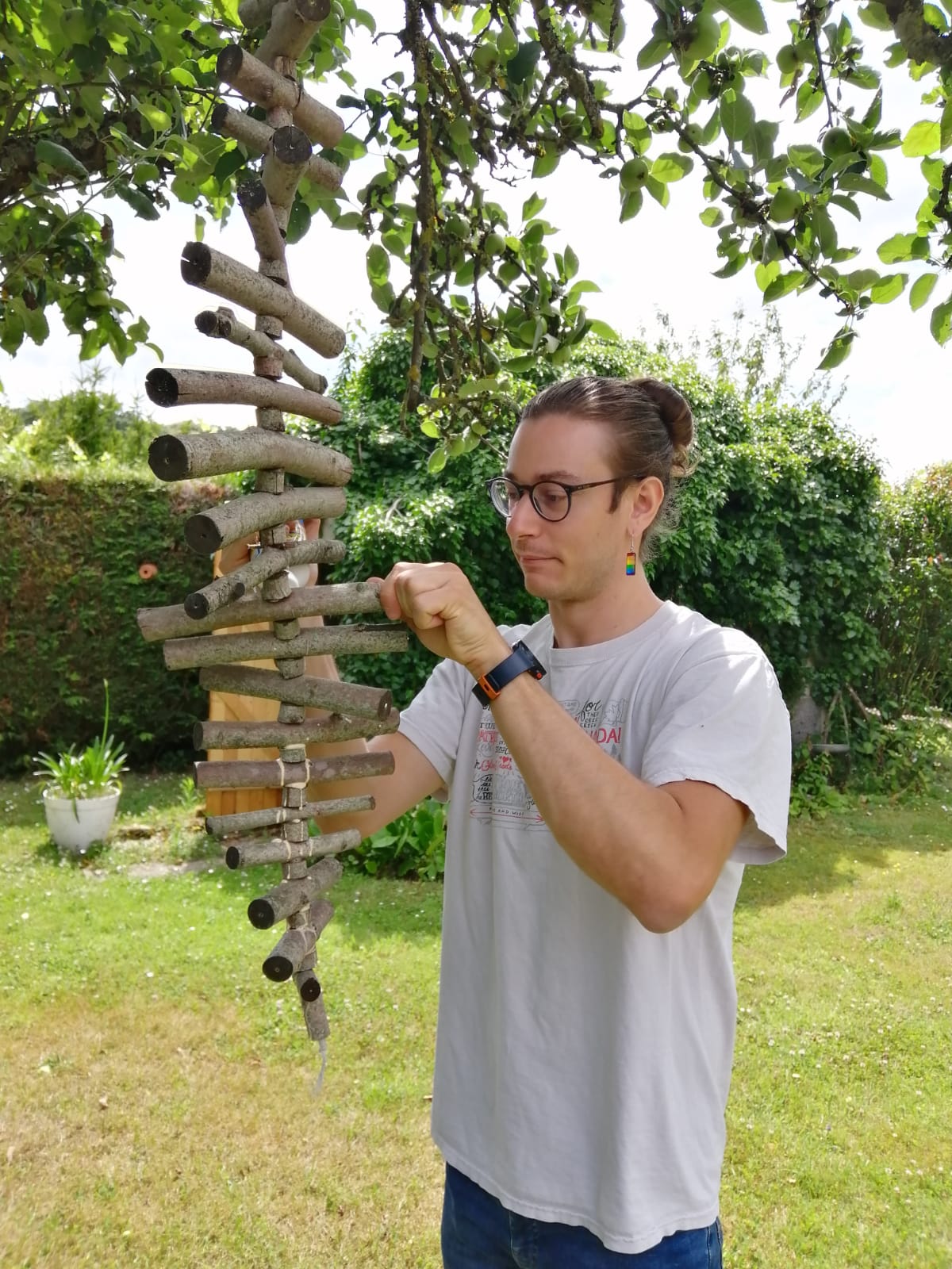Building a wood structure in a tree